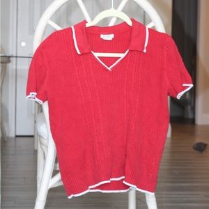 Vintage St. John’s Bay Collared Cable Knit Top